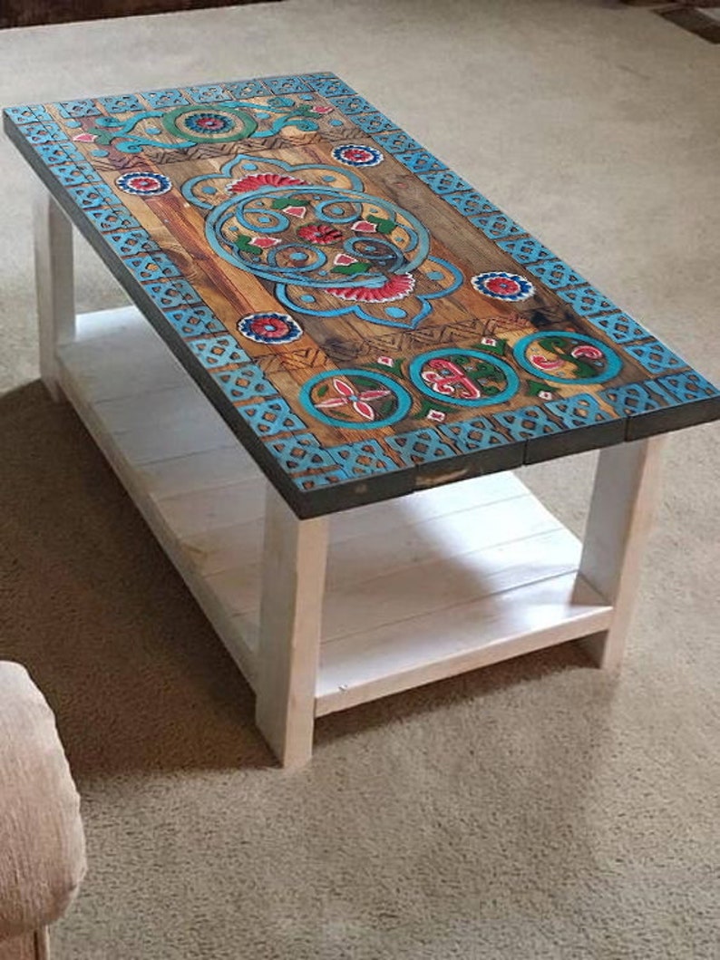 Bohemian Coffee Table Farmhouse Coffee Table Barn Wood | Etsy