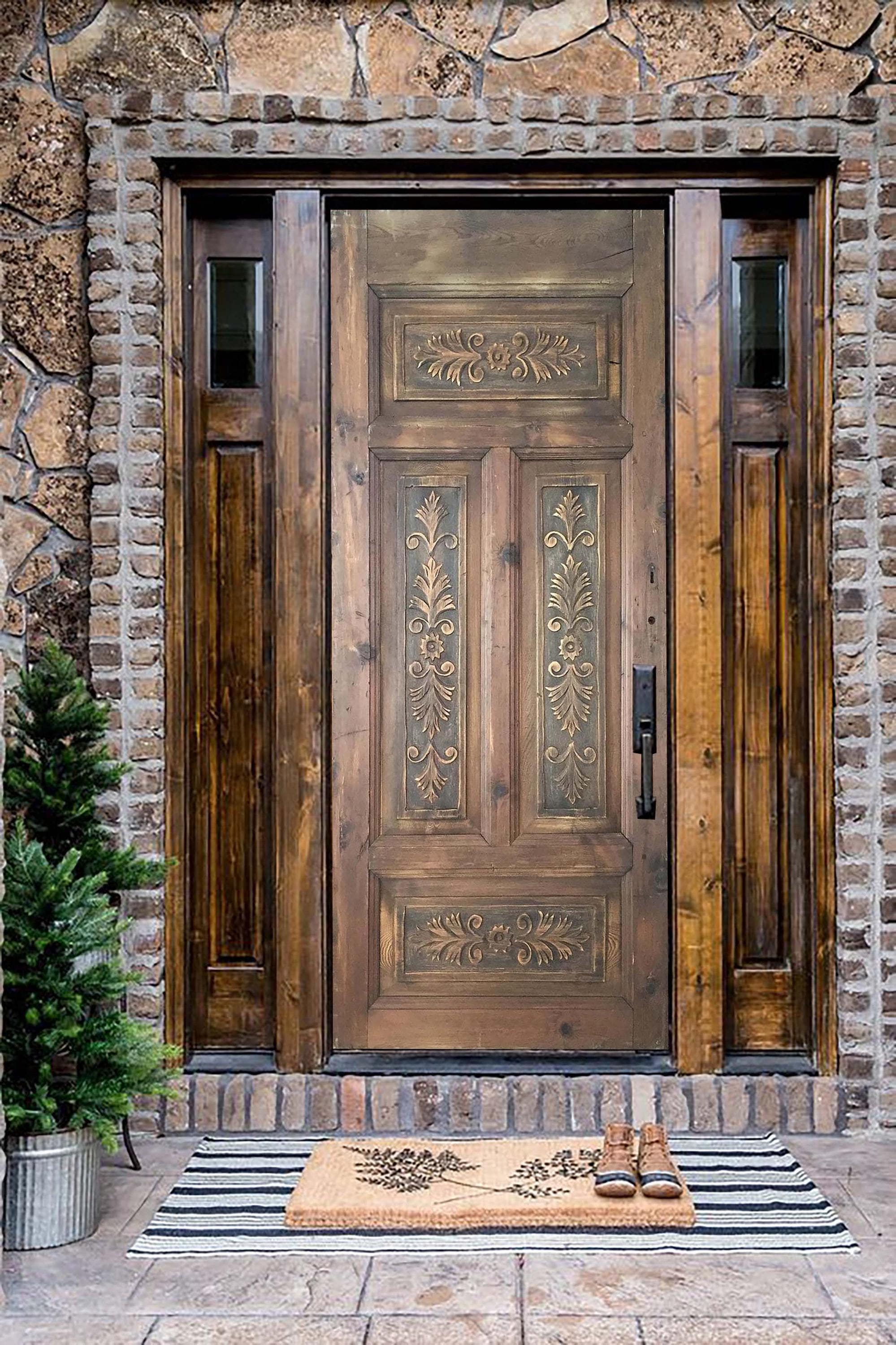 Custom Built Solid Wood Carved Door, Entrance Front Doors, Antique Barn Doors, Wooden Traditional Double, Single Interior, Exterior Doors