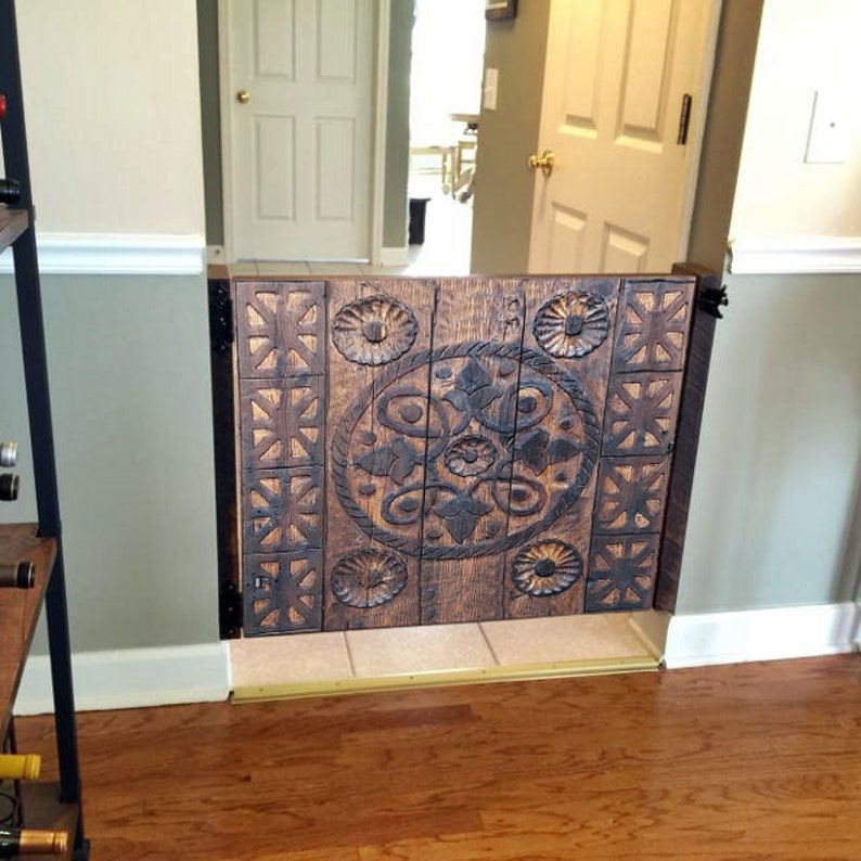 Kitchen Barn Wood Door Rustic Wooden Baby Gate Child Gate Etsy