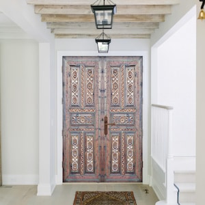 Custom Handcrafted Exterior Front Doors, Carved Antique Interior Barn Doors, Double or Single Door, Pantry, Closet Doors, Bed Headboard