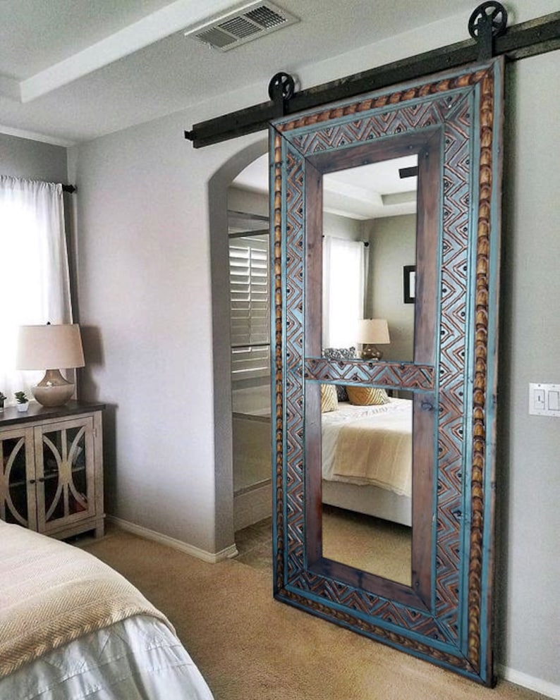 double sided mirror barn door double sided mirror barn door