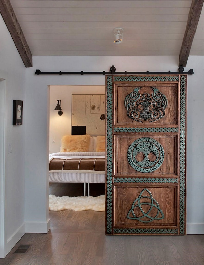 Hand-carved Viking Wood Door: Custom Interior/exterior Panel - Etsy
