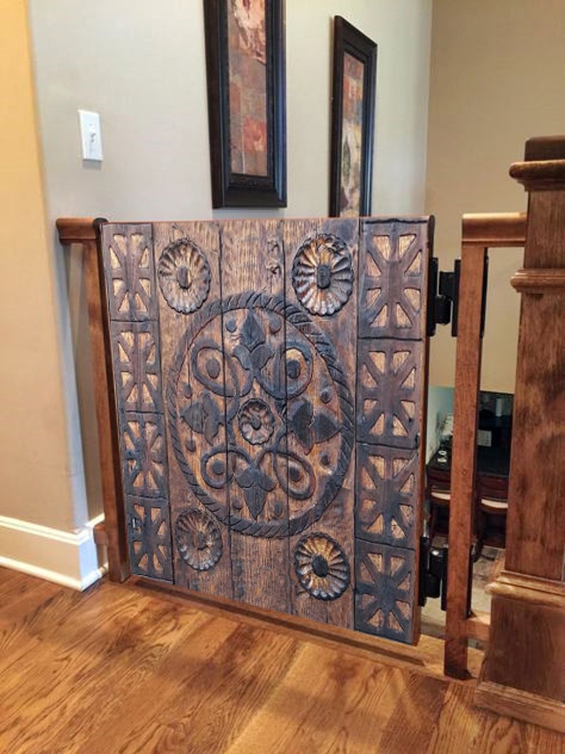 Kitchen Barn Wood Door Rustic Wooden Baby Gate Child Gate Etsy