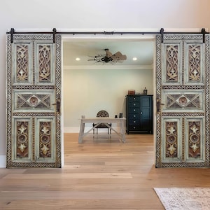 Custom Antique Barn Doors, Handcarved Wooden Doors, Carved Entrance Front Door, Interior, Exterior, Double Single Door, Pantry Doors, Panel
