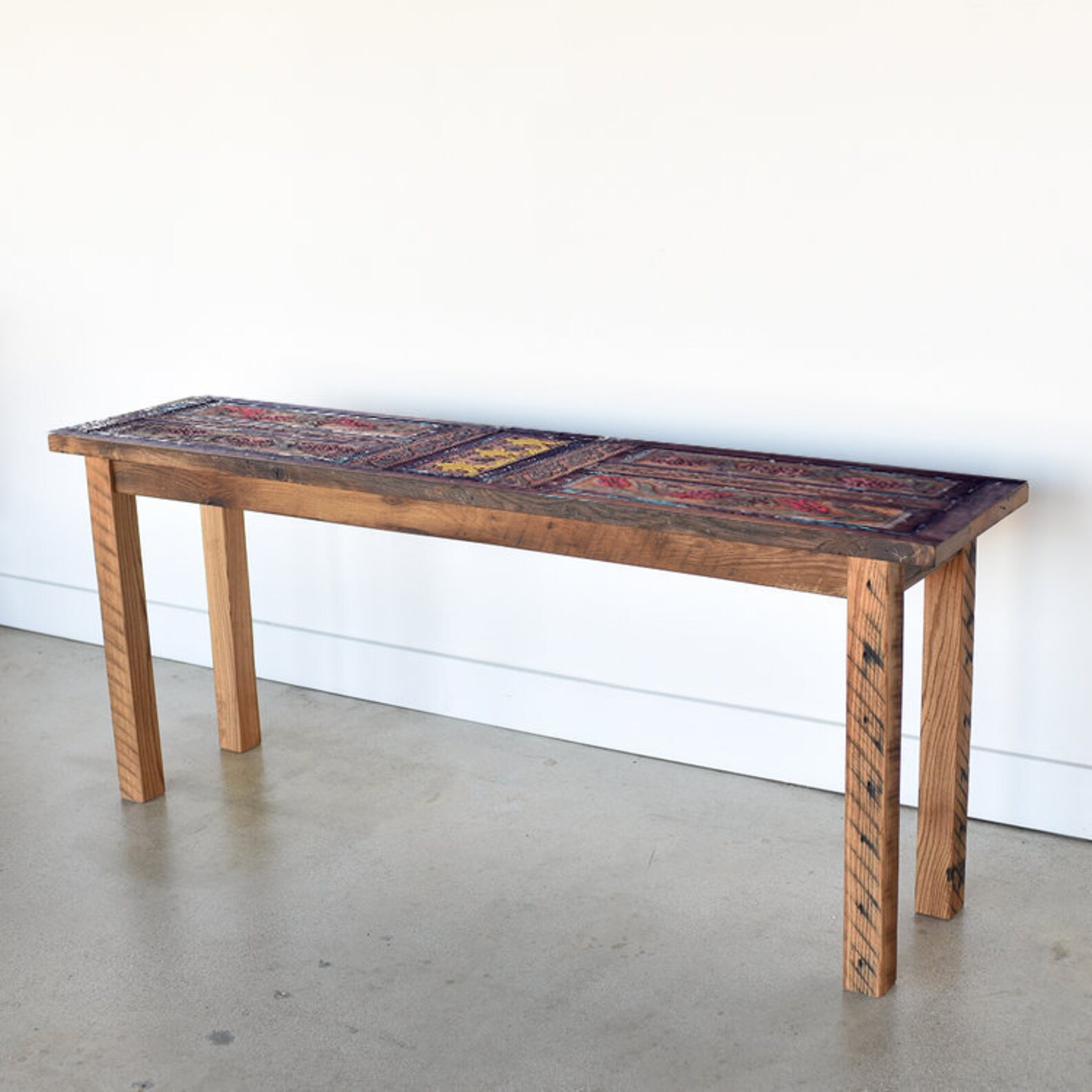Reclaimed BARN WOOD CONSOLE Table With Hairpin Legs Hand Etsy