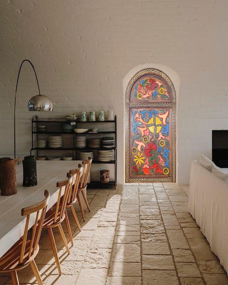 Hand Carved Custom Built Doors Antique Arched Floral Door Etsy