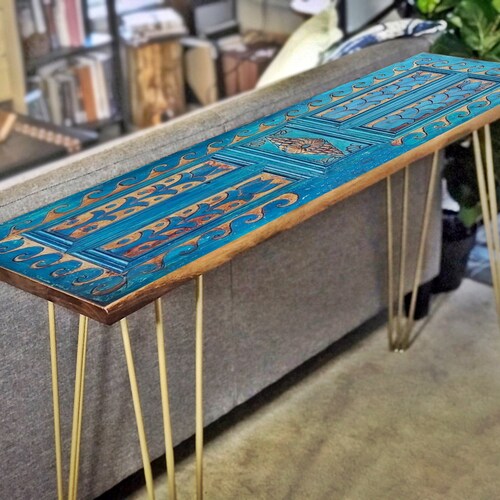 Reclaimed BARN WOOD CONSOLE Table Sofa Table With Hairpin Etsy