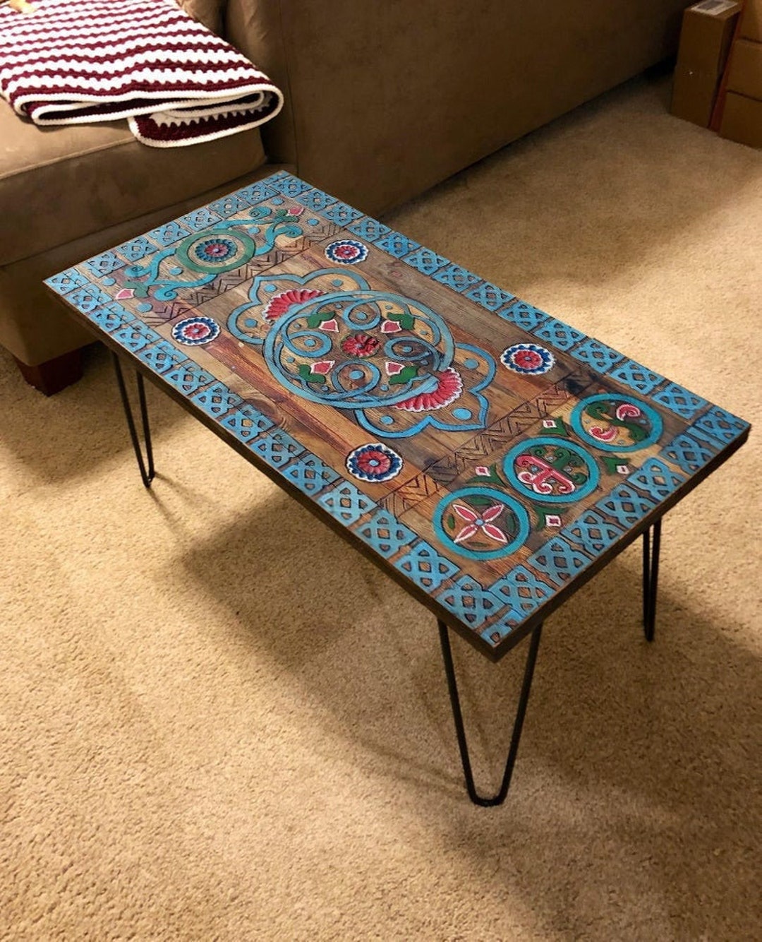 Bohemian Coffee Table, Farmhouse Coffee Table, Barn Wood Coffee Table