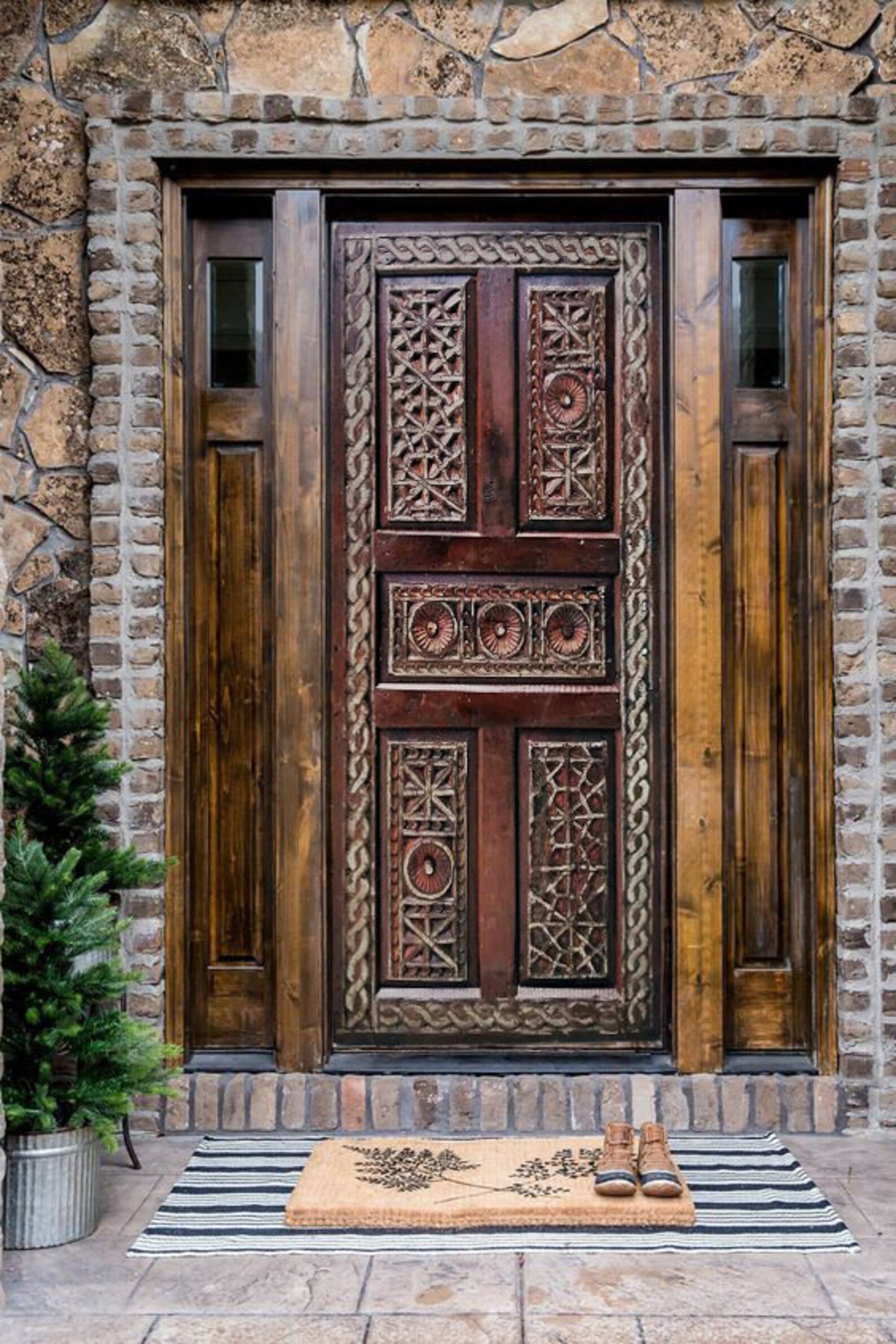 Rustikale geschnitzte Holz Scheune Tür antike Außen Haustür | Etsy