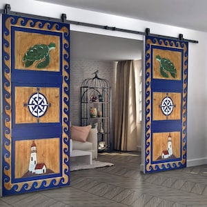 Hand-Carved Caretta Barn Door | Antique Doors | Custom Designed Farmhouse Door | Wooden interior Exterior Doors | Front Door | Wall Decor