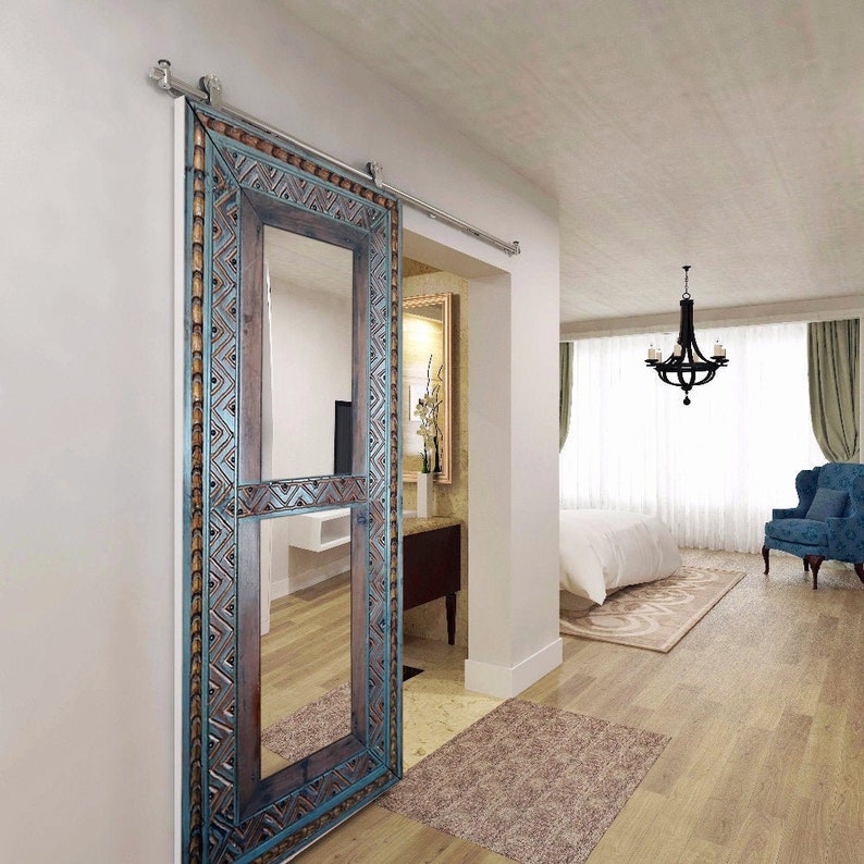 Puerta del granero del espejo doble o individual de la mano | Etsy