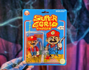Gorio handmade collectible figure Super Mario Brothers toy parody series horror resin toy parody mario brothers satire action figure vintage