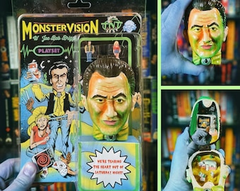 PREORDER Joe Bob Briggs Monstervision Playset action figure handmade collectible toy the last drive in honey the mail girl horror host