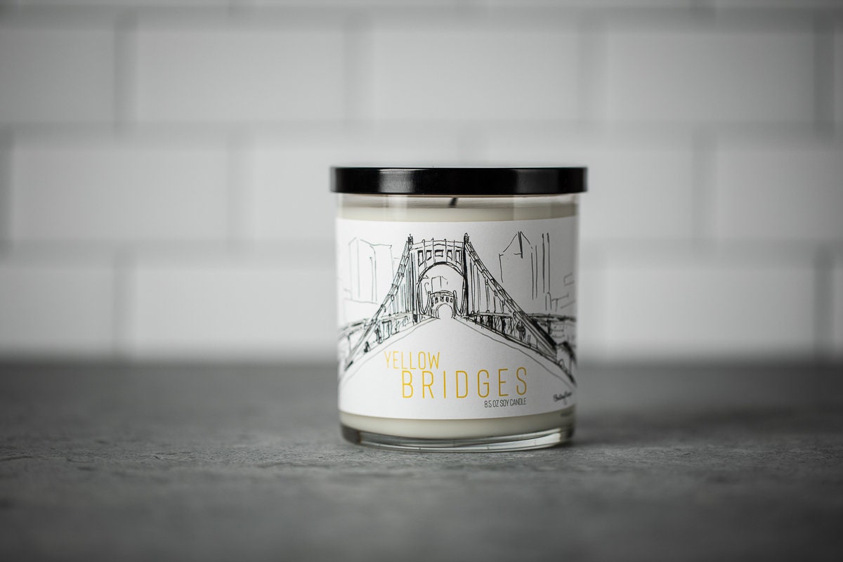 Yellow Bridges Themed Soy Candles by Pittsburgh Candle Works Etsy