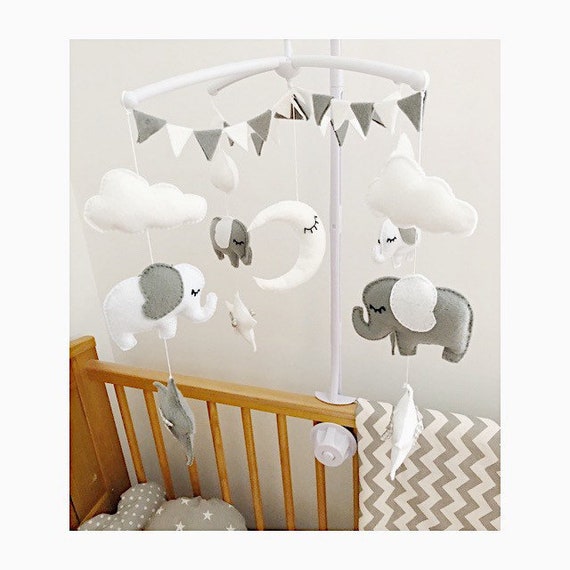 Elephant Cot Mobile. Elephant Baby Mobile. Elephant Nursery Etsy