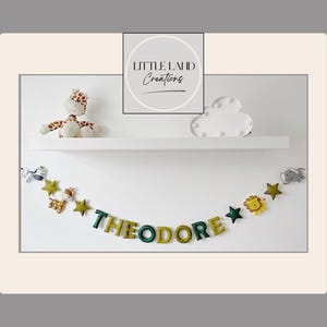 Jungle Name Garland, Jungle Bunting, Safari Nursery Decor, Child&#39;s Bedroom Decor.