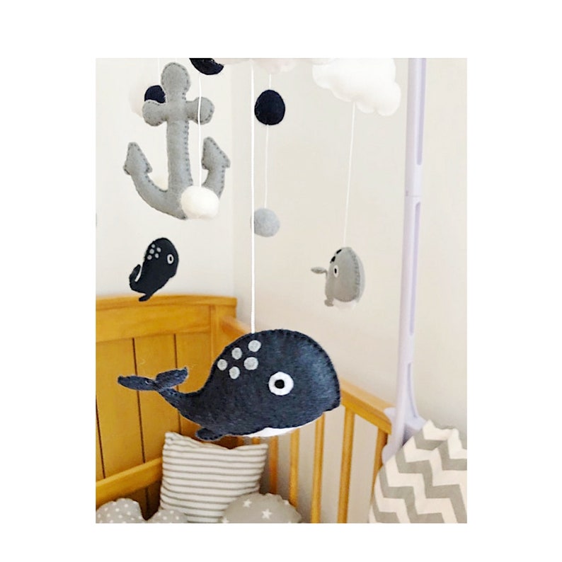 Whale Cot Mobile Whale Nursery Decor Whale Baby Mobile Etsy UK