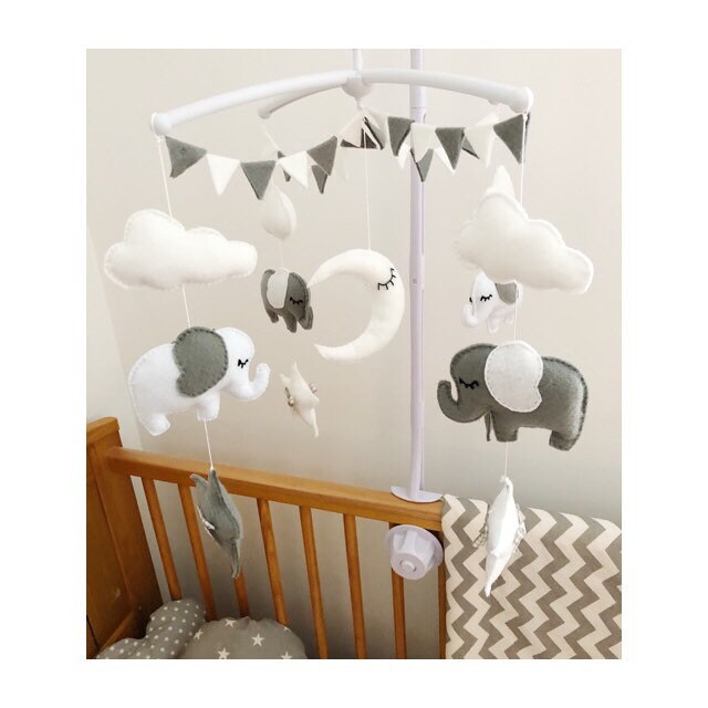 Elephant Cot Mobile. Elephant Baby Mobile. Elephant Nursery Etsy UK