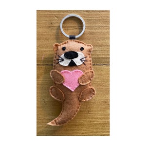 Otter Felt Keyring. Handmade Keyring. image 2