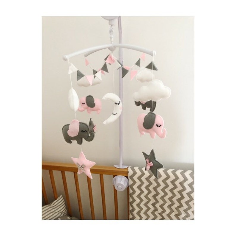 Elephant Cot Mobile Baby Nursery Deco