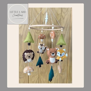 Woodland Baby Mobile | Forest Friends Cot Mobile | Woodland Creatures | Woodland Nursery | Woodland Decor | Forrest Decor | Hand-Sewn