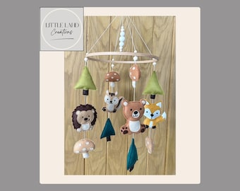 Woodland Baby Mobile | Forest Friends Cot Mobile | Woodland Creatures | Woodland Nursery | Woodland Decor | Forrest Decor | Hand-Sewn