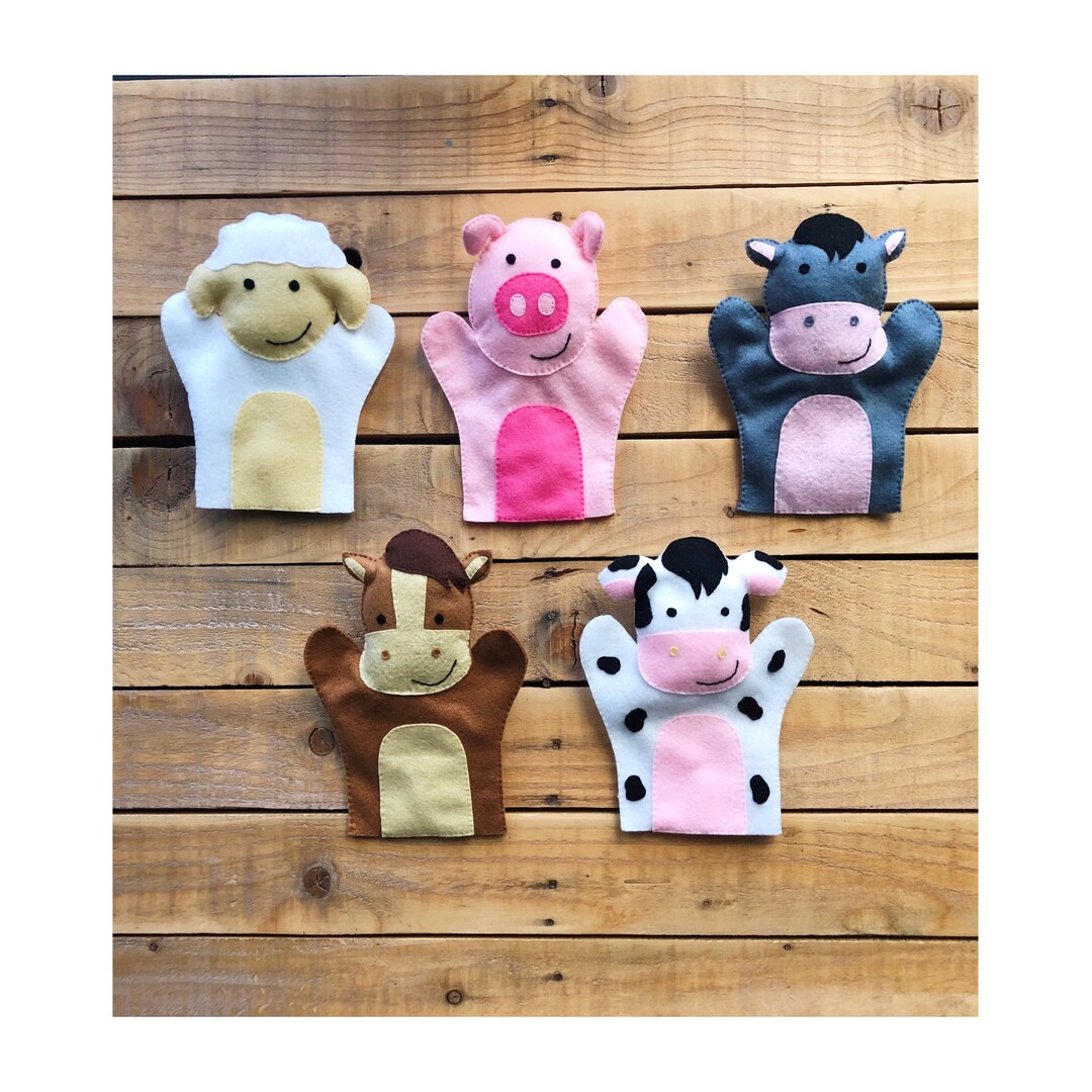 Farm Animal Hand Puppets, Handmade Felt Puppet, Handmade Toys. Etsy