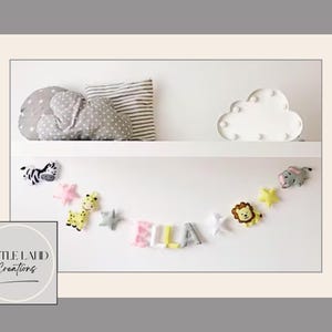 Safari Personalised Garland | Jungle Bunting | Safari Nursery Decor | Safari Wall Decor | Custom Order | Jungle Nursery