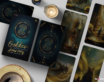 Golden Journey Tarot LUXURY Art généré par l'IA Golden - Etsy France