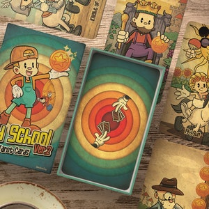 78 cartas de tarot Old School Ver.2 (tamaño normal), estilo de dibujos animados de Deckstiny