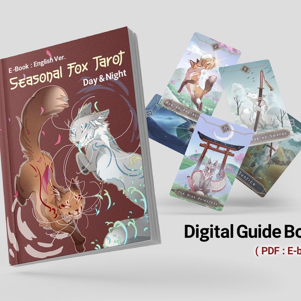 Digital Guidebook (E-Book) : Seasonal Fox Tarot (Kitsetsu to Kitsune Tarot) - Day & Night Edition