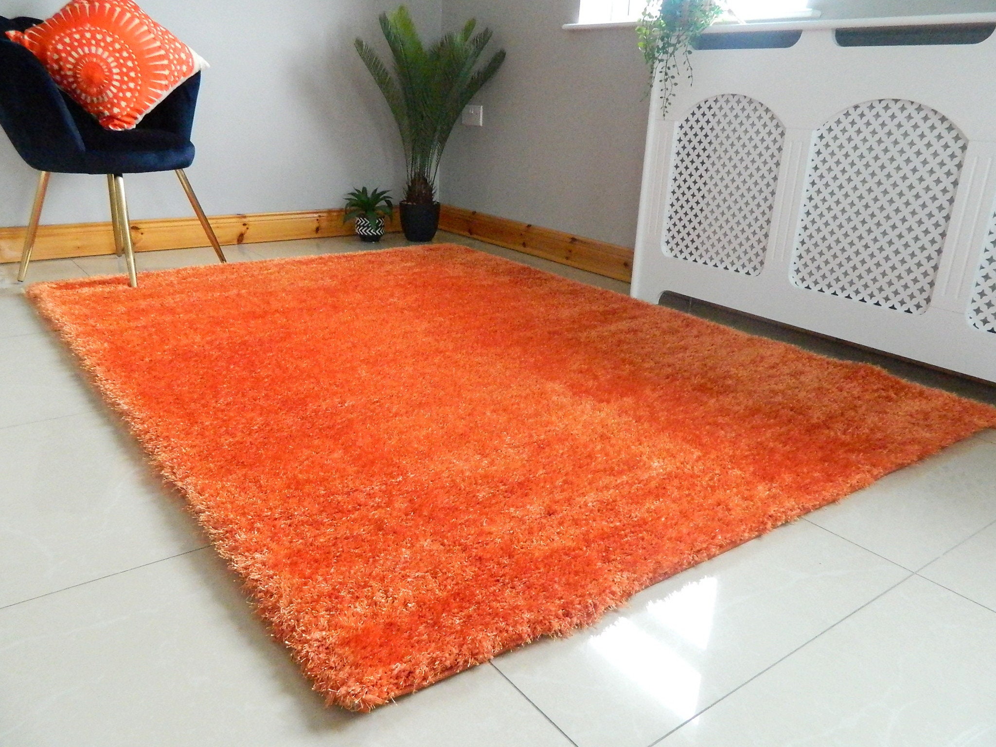 ORANGE Silky soft fluffy thick shimmering effect luxurious Etsy