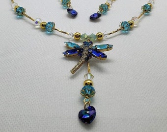 SummerDaze Czech Rhinestone Firefly Necklace and Earring Set