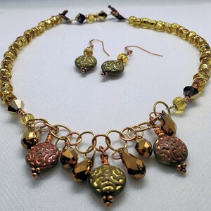 GoldBerry Foil Bead Necklace and Earring Set