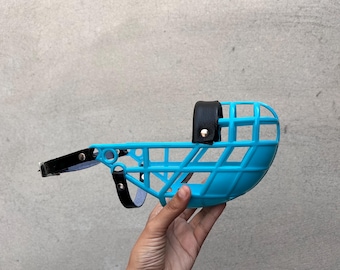 Muselière pour lévrier, muselière en plastique pour chien, lanières de cuir