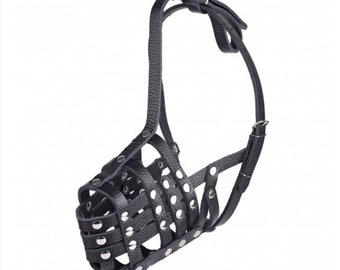 Genuine Leather Basket Muzzle for German shepherd,Doberman. Dog,Training the Dog Muzzle,Strong Muzzle,Pet  Muzzle, Dog Leather Muzzle