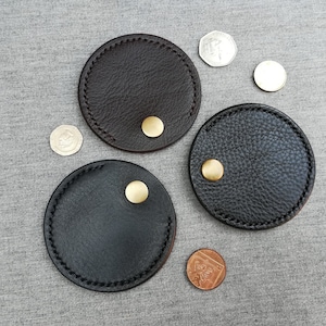 Pocket Pouch Kleingeldbeutel handgenäht in pflanzlich gegerbtem Leder, unisex Kleingeldbeutel, minimalistische Münzbörse