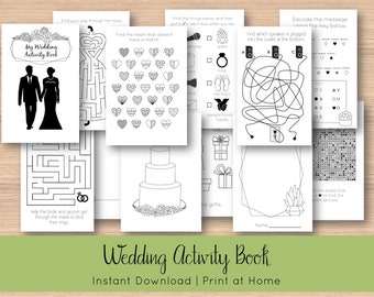 Kids' Wedding Activity Book Printable Download: Succulent Theme