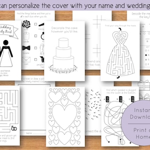 Personalizable Cover: Kids&#39; Wedding Activity Book Printable Download