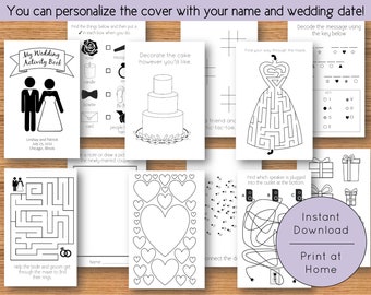 Personalizable Cover: Kids' Wedding Activity Book Printable Download