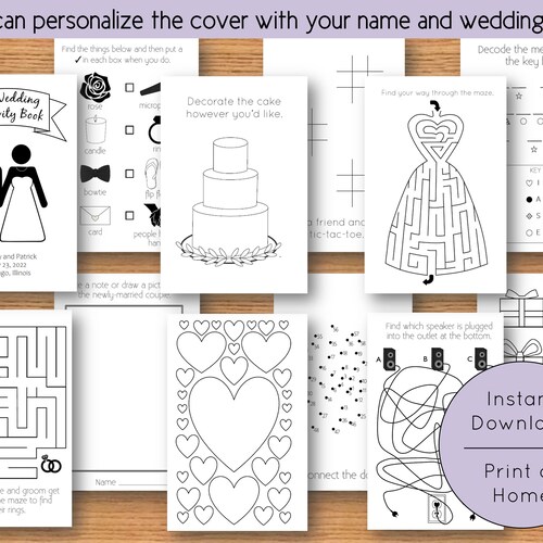 Kids' Wedding Activity Book Printable Download: Branches - Etsy