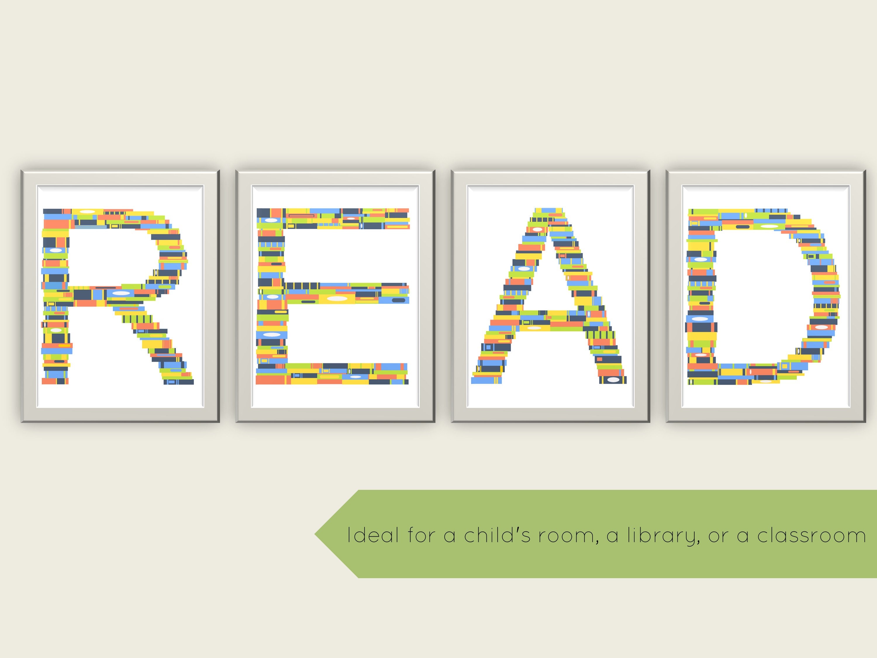 READ Letters Made of Books Printable Download Classroom-bedroom Posters ...