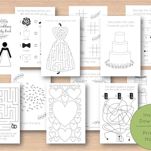 Kids&#39; Wedding Activity Book Printable Download: Branches Theme