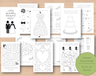 Wedding Activity Pack for Kids, Kids Wedding Activity Book Printable ...