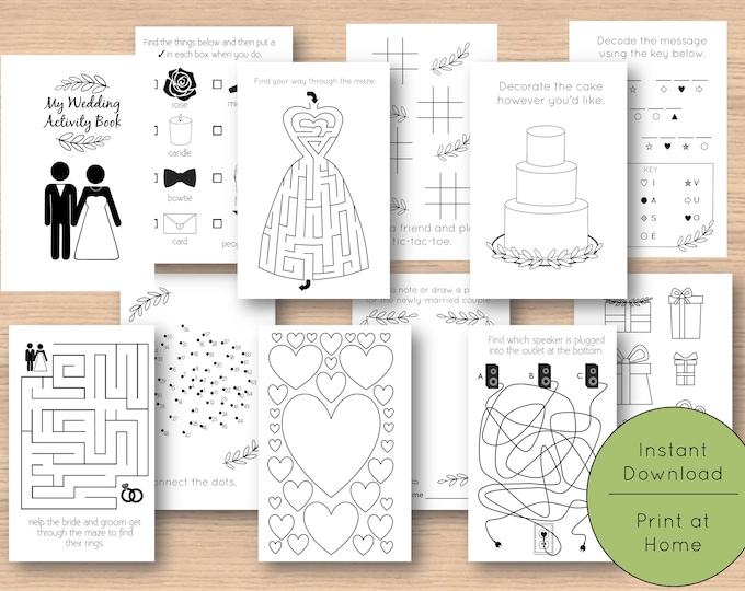 Kids' Wedding Activity Book Printable Download: Branches - Etsy