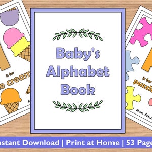 Baby&#39;s Alphabet - Coloring Book for Baby Shower Activity Printable Download