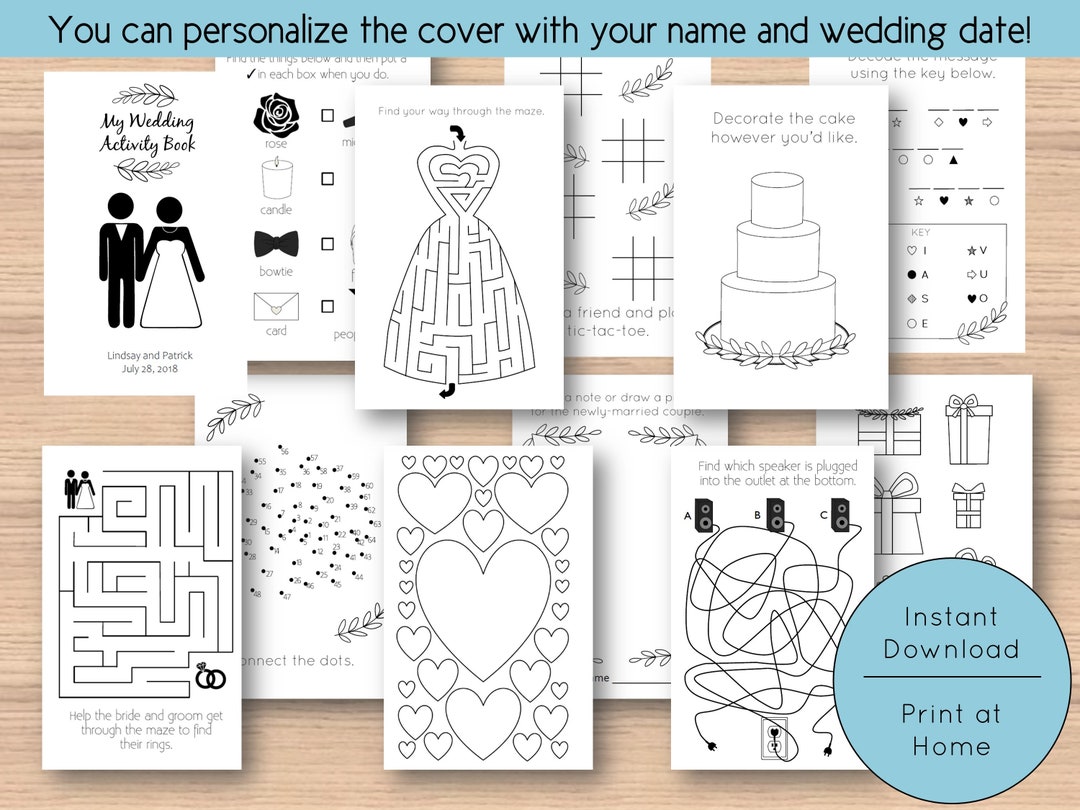 Kids' Wedding Activity Book Printable Download: Branches Theme With ...