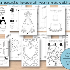 Kids' Wedding Activity Book Printable Download: Branches Theme with Personalizable Cover