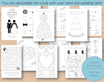Kids' Wedding Activity Book Printable Download: Branches Theme with Personalizable Cover