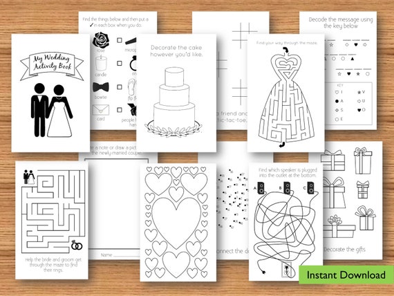 Kids' Wedding Activity Book Printable Download | Etsy
